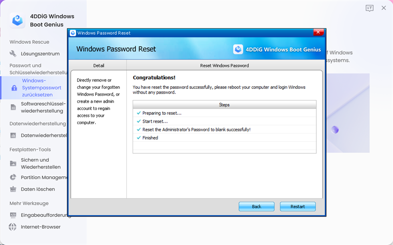 Windows-Password zurücksetzen