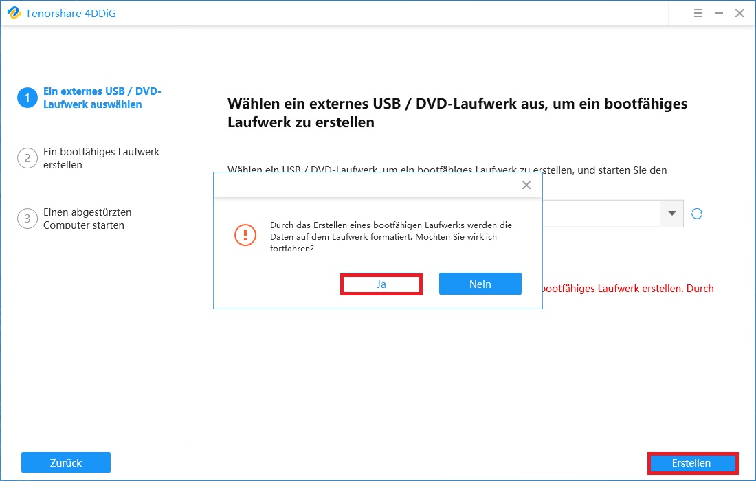 Zum Erstellen klicken