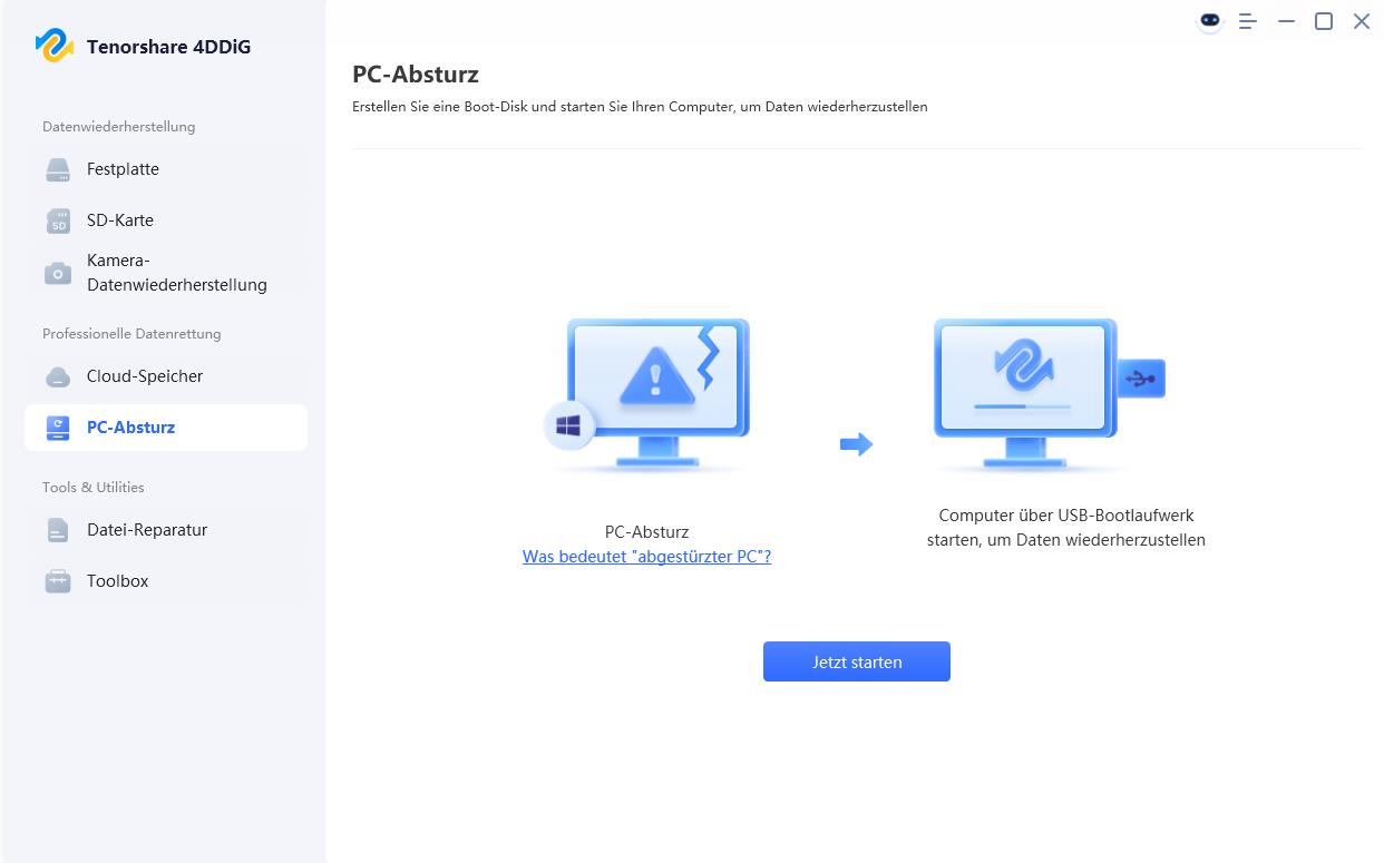 Abgestürzter Computer in 4DDiG auswählen