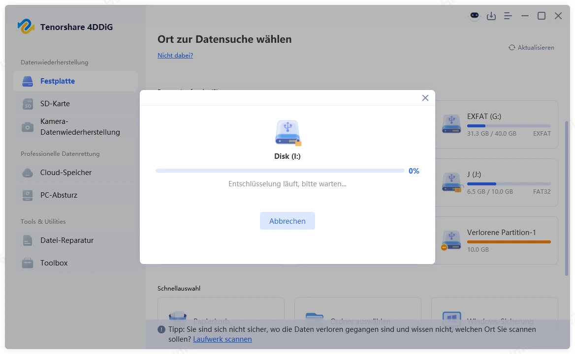 Wiederherstellungsschlüssel entschlüsseln