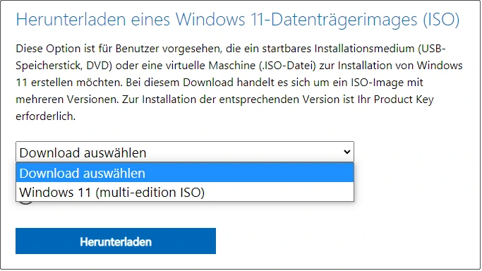 ISO auswählen