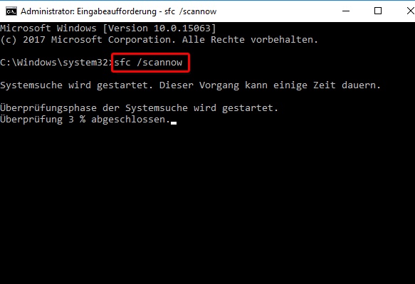 Befehl sfc /scannow