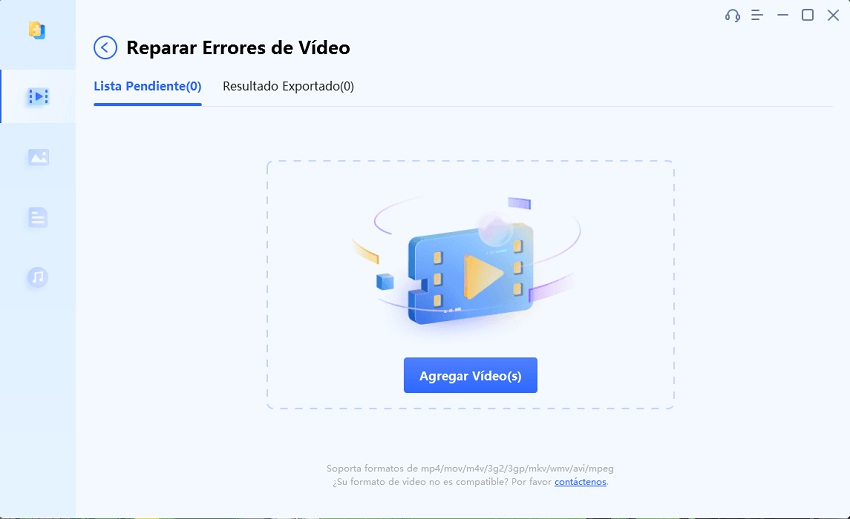 agregar video corrupto para reparar