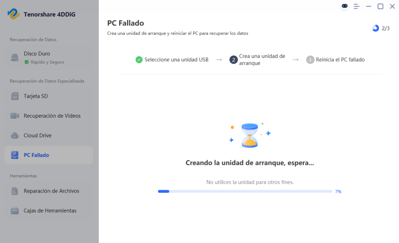 Creación de unidad de arranque