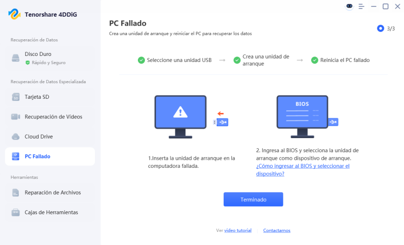 Unidad de arranque creada exitosamente