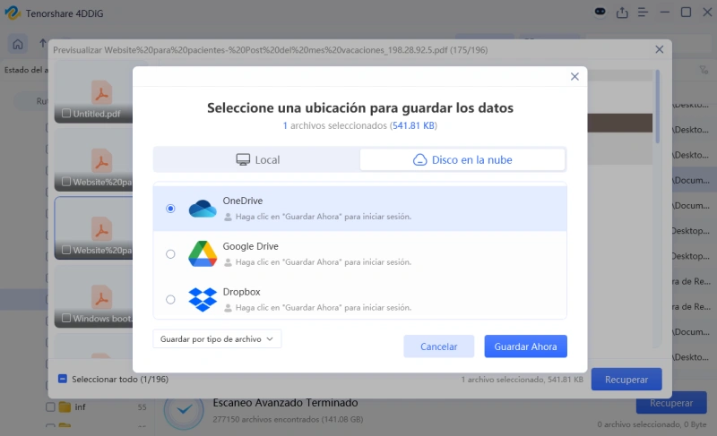 save recovered files from local drive
