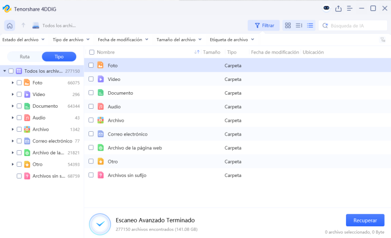 el proceso de escaneo