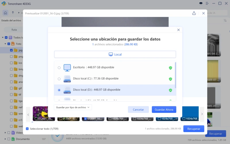 save recovered nas files