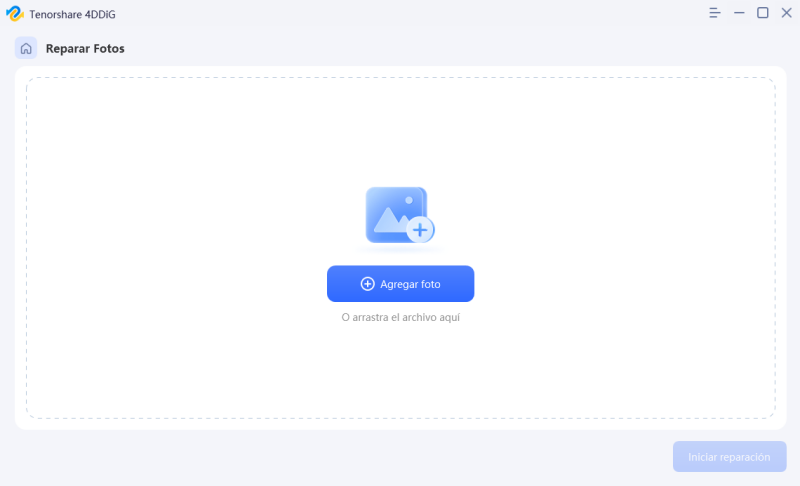 Reparar Fotos usando Tenorshare 4DDiG añadir fotos para reparar