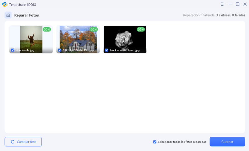 Reparar Fotos usando Tenorshare 4DDiG obtener una vista previa del resultados de fotos reparadas 