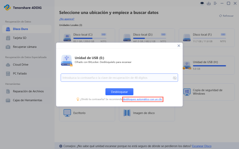 introduzca la contraseña para desbloquear la unidad