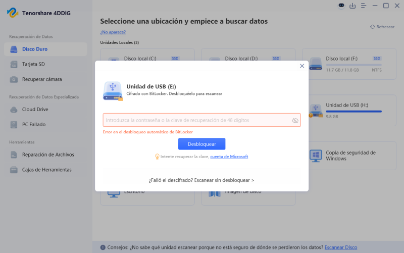 Escanear sin desbloquear