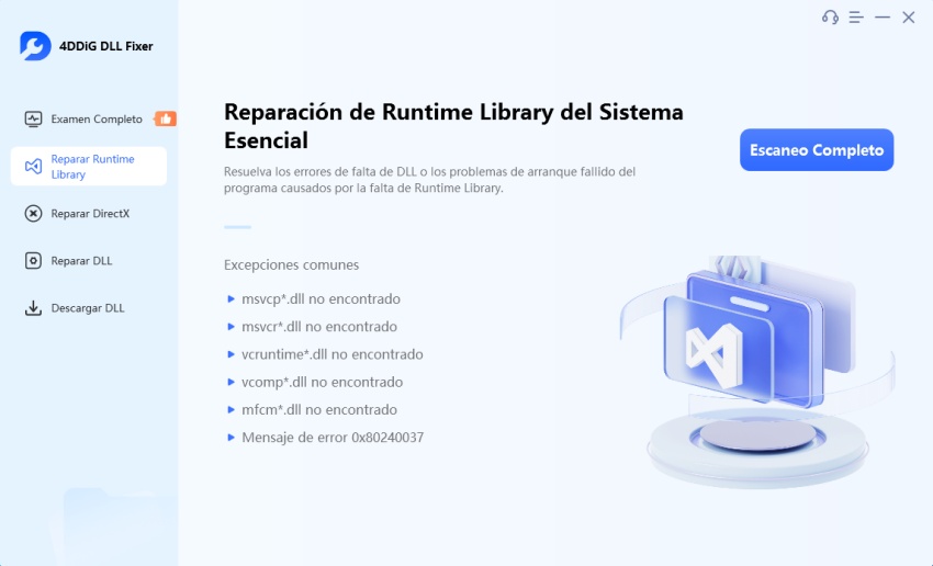 reparar runtime library