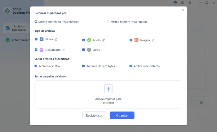 eliminar duplicados con duplicate file deleter 4