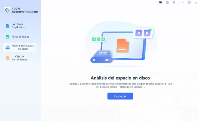 elegir analizador de espacio en disco desde 4ddig duplicate file deleter