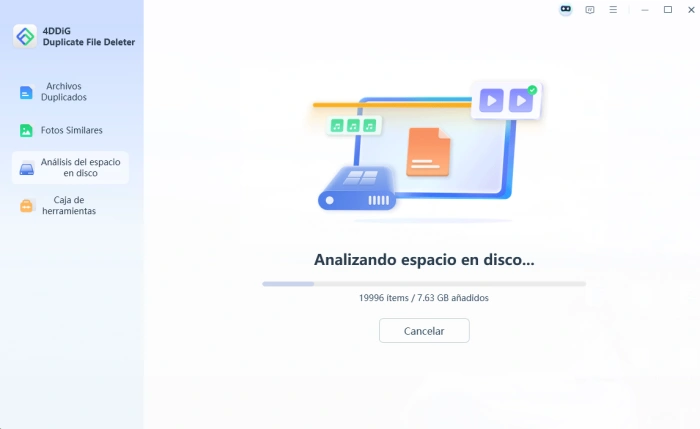 analizando espacio en disco