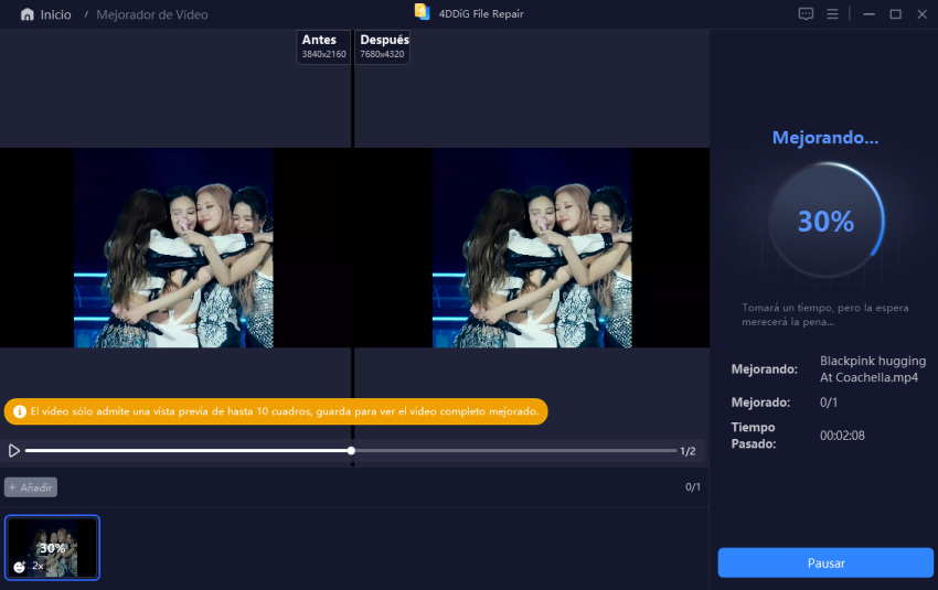 mejorar videos con IA con 4ddig file repair