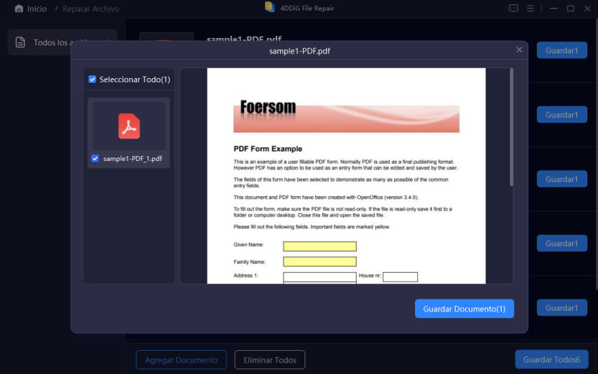 reparar archivos con 4ddig file repair