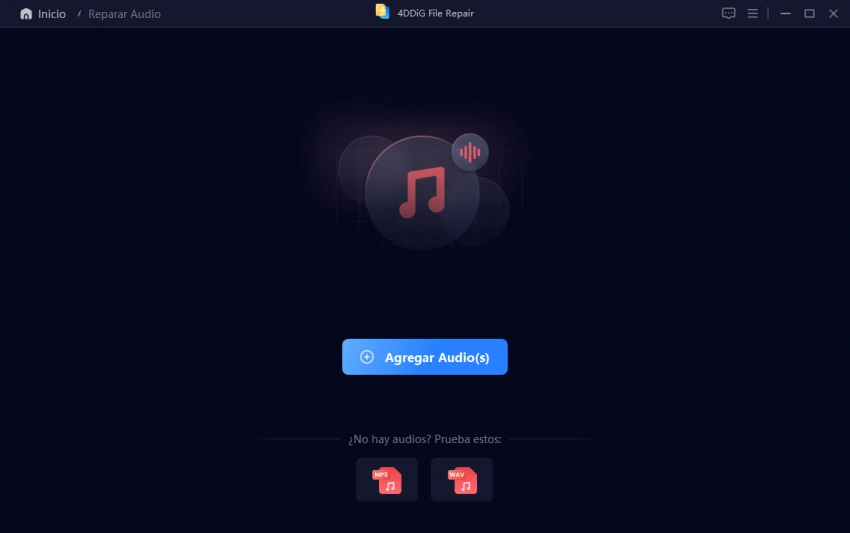 agregar audio mp3 dañado a la reparación de audio 4ddig