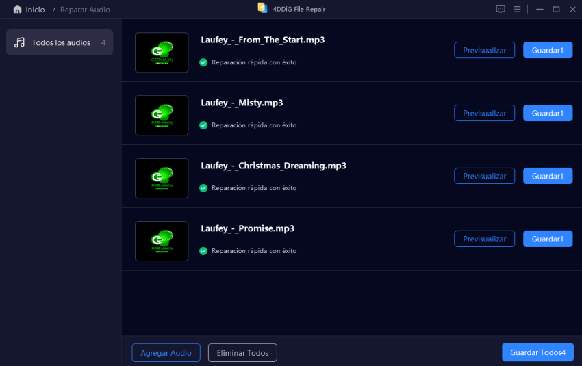 reparar audios con 4ddig file repair