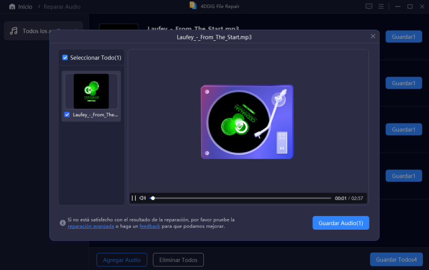 reparar audios con 4ddig file repair