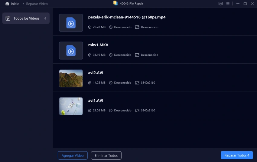 reparar todos los videos corruptos