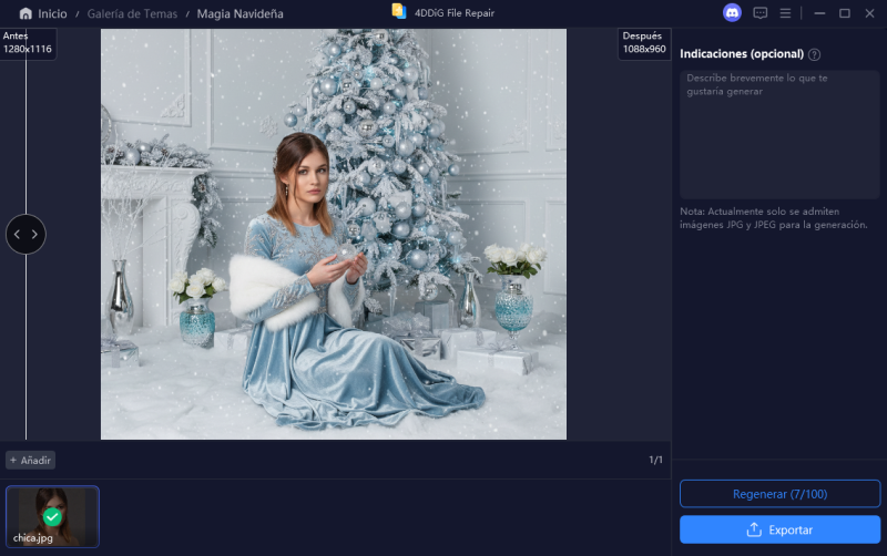 foto estilo magia navideña