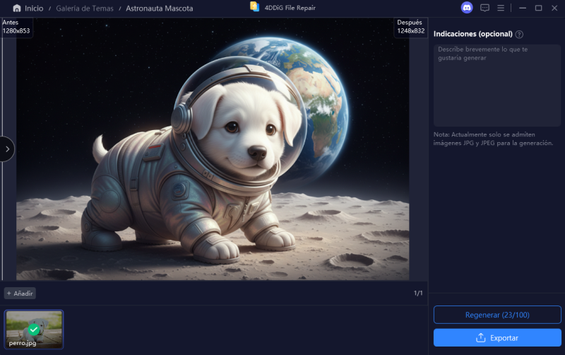 foto de mascota astronauta con ia