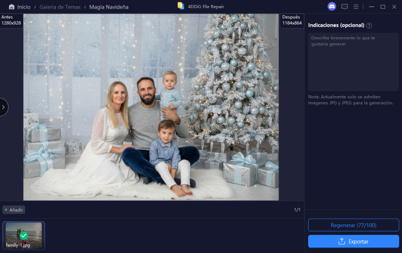 foto familiar en un paraíso invernal