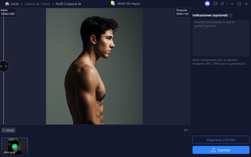 perfil corporal con ia