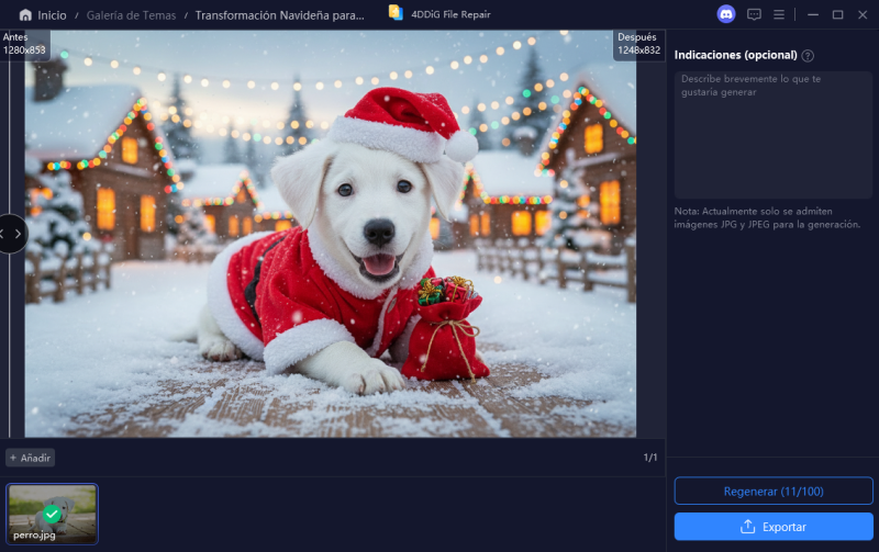 cambio navideño de mascota