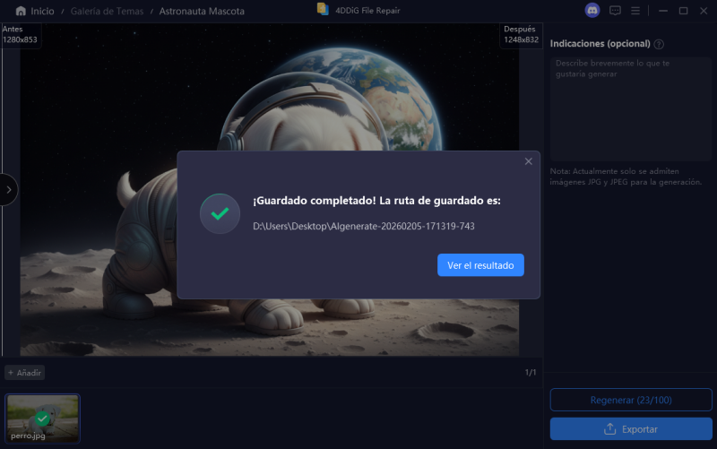 previsualizar y guardar imágenes generadas por ia
