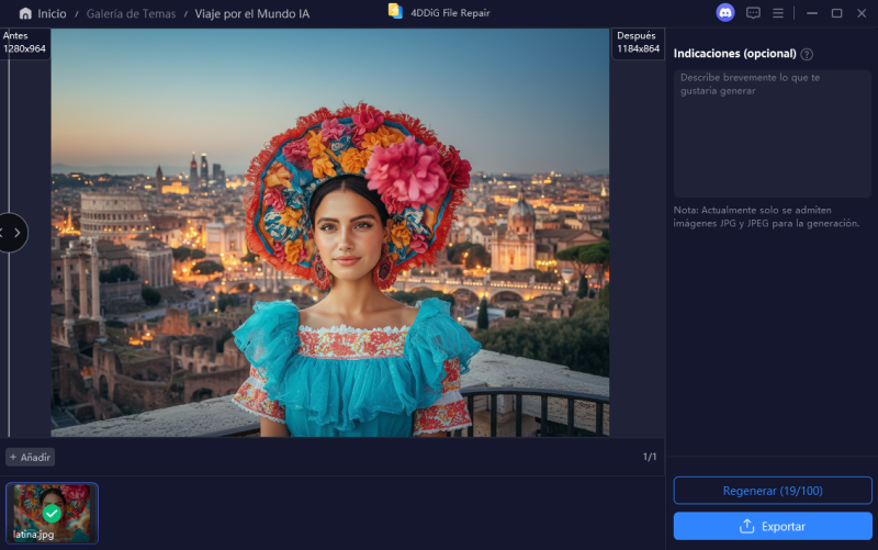 foto de viaje mundial con ia