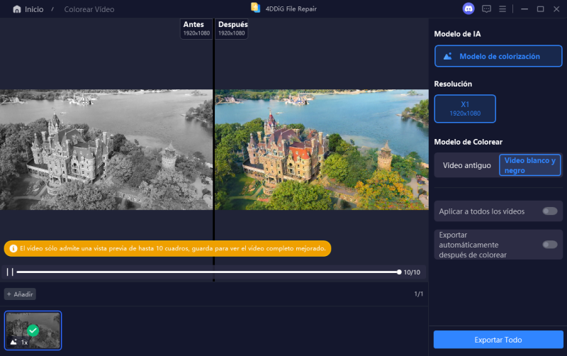 previsualizar y guardar videos coloreados