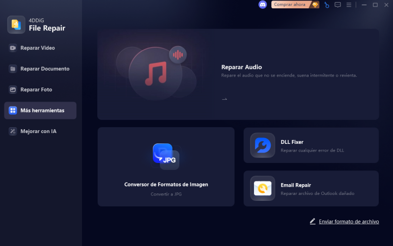 interfaz de más herramientas de reparación y seleccionar convertidor de formato de imagen