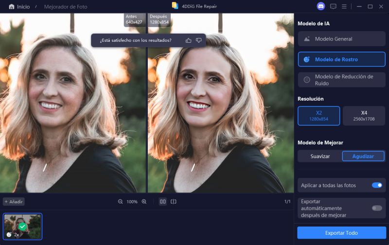 previsualizar y guardar fotos mejoradas