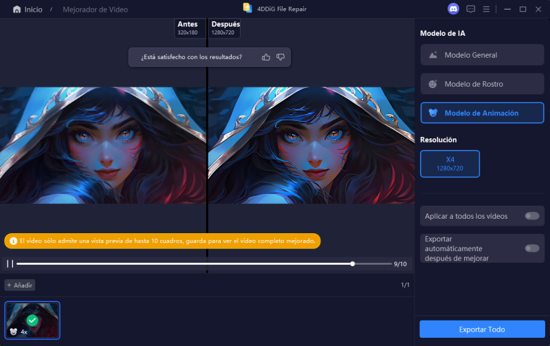 video mejorado con el modelo anime