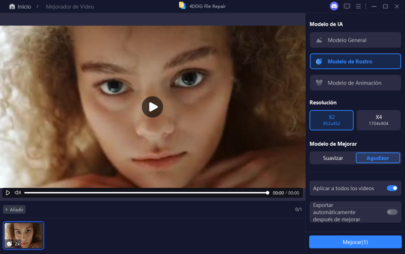 seleccionar modelo de IA para mejorar videos