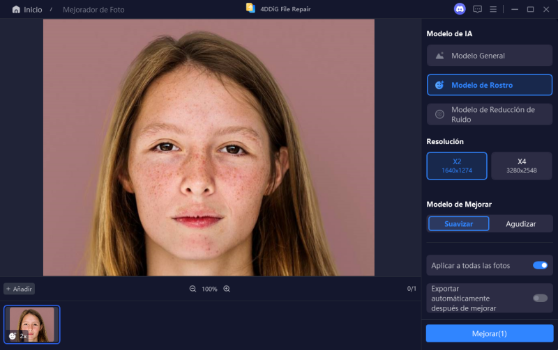select face model and soften to retouch photos