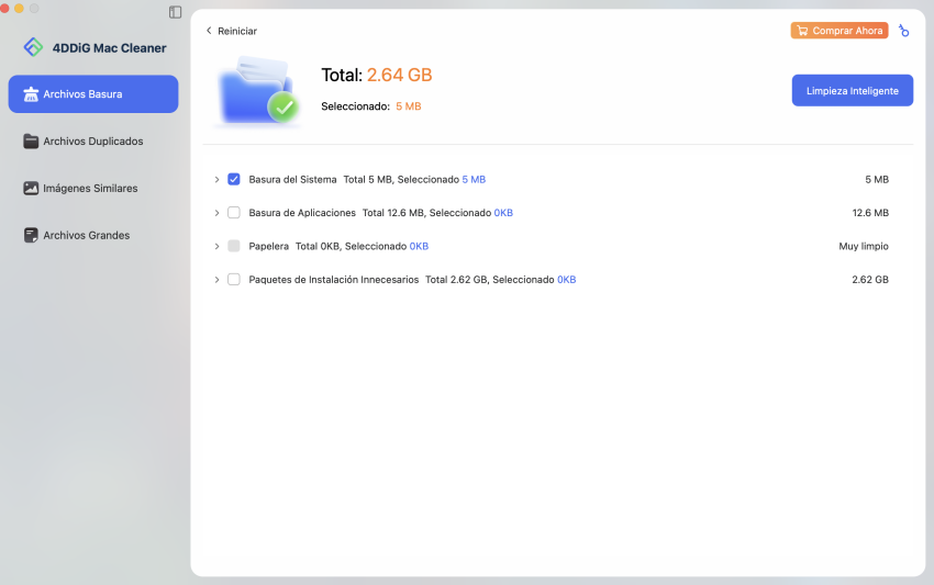 eliminar archivos basura de forma inteligente mac