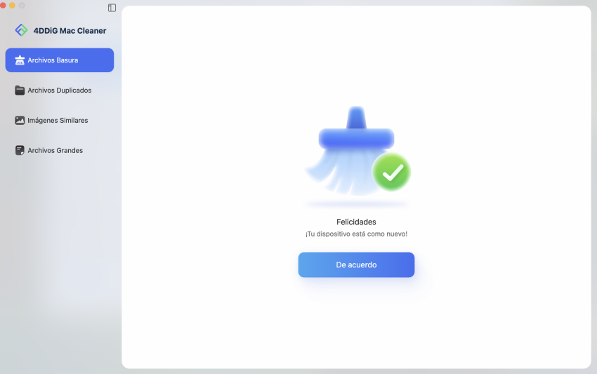 Mac limpiando archivos basura completados