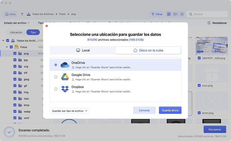 guardar los datos en la nube