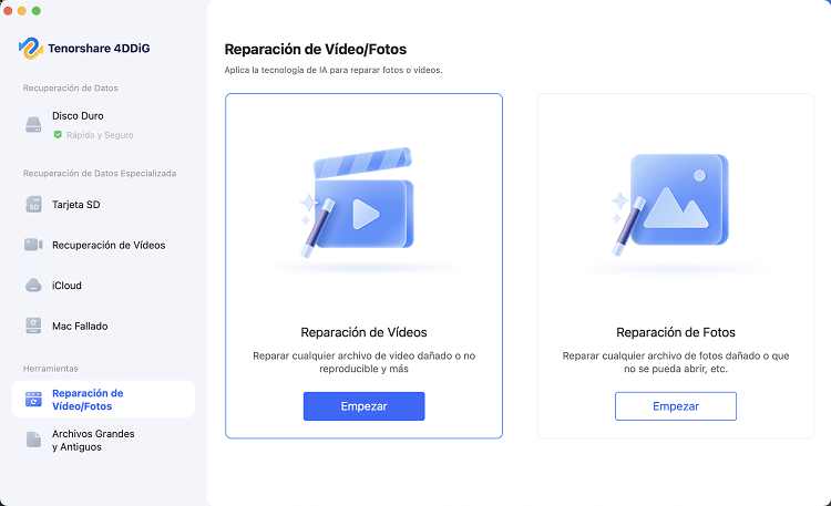 seleccionar reparación de video