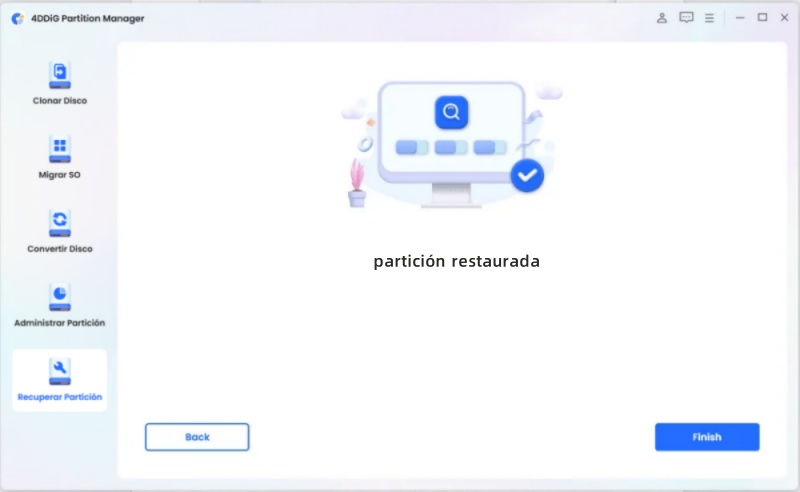 El administrador de particiones 4DDIG para la recuperación de particiones