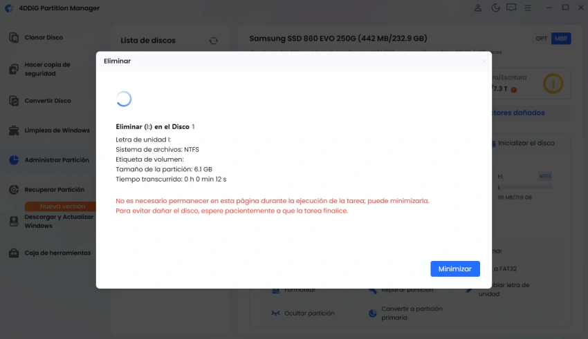 no cierres el programa hasta que finalice el proceso