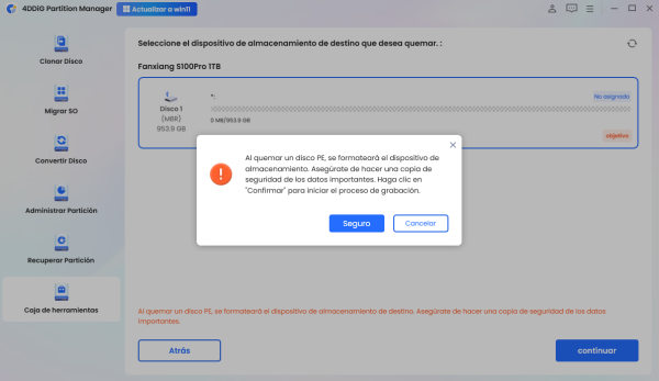 crear winpe con 4ddig partition manager