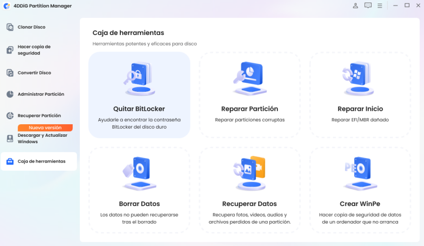 Haz clic en 'Desbloquear BitLocker'