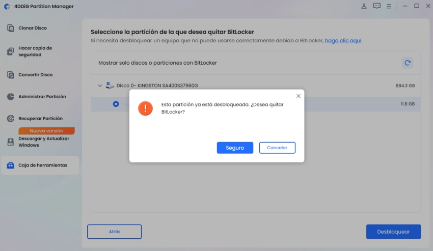 remove or unlock bitlocker