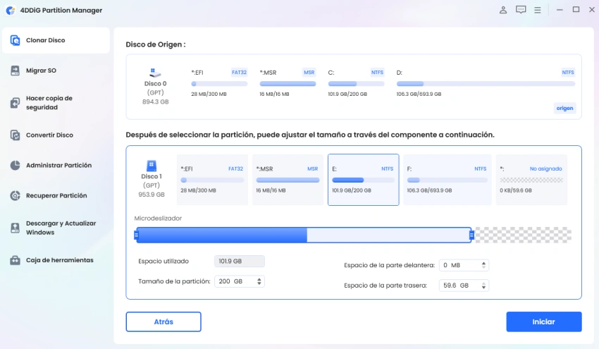 inicio del proceso de clonación