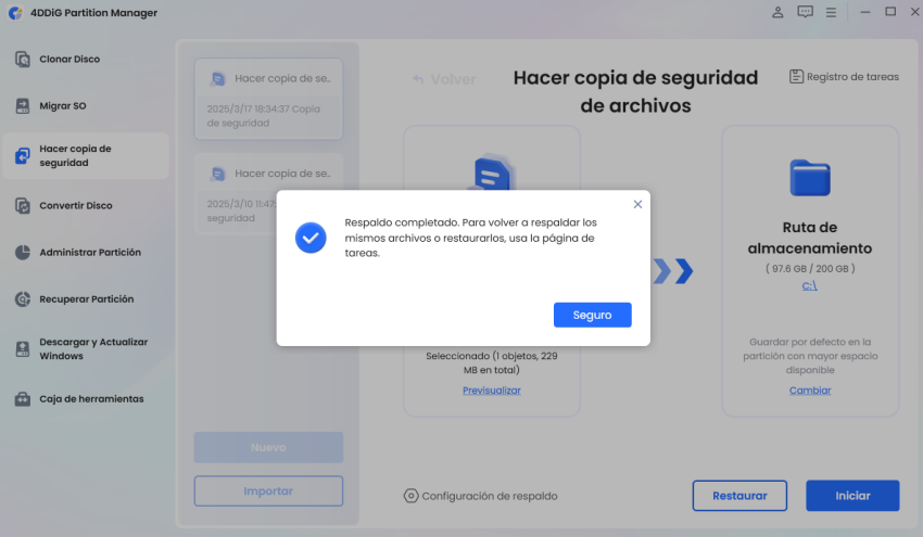 completa para hacer copias de seguridad de los archivos de fotos de Google